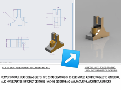 2d cad drawings 3d modelling 3d printing products on solid works and Creo