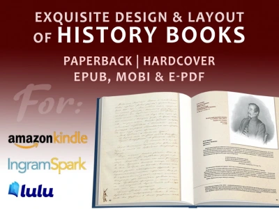 Elegant design and layout of your HISTORY BOOK. Formatting and typesetting