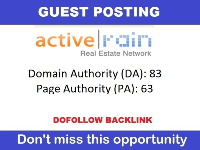A guest post on activerain dofollow real estate