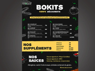 Eye catching food restaurant bar spa & beauty menu design