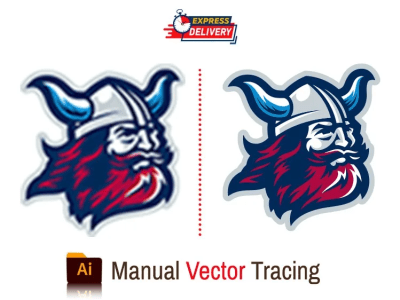 Recreate existing logo, Vectorize, Raster to vector by Adobe Illustrator