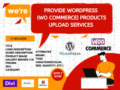A amazing WordPress PRODUCT upload services in WooCommerce