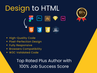 A fully Responsive HTML website from Figma, PSD, AI, Sketch, XD