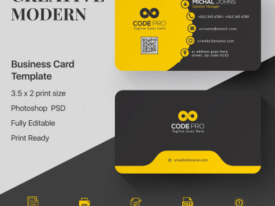 Modern minimalist luxury professional unique business card design