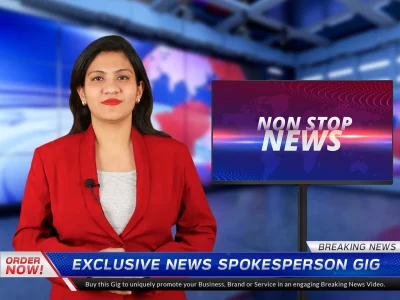 A Breaking News Spokesperson Video in English