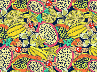 Unique hand drawn floral pattern design (vector/raster)