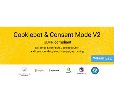 Complete cookiebot cookiebar cmp and consent mode V2 implementation