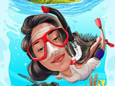 A fantastic caricature illustration