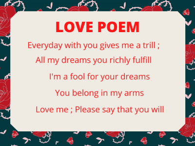 A love poem, birthday wishes, romantics stories for someone special
