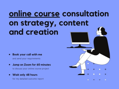 Live online course consultation on strategy, content, writing, video, sales