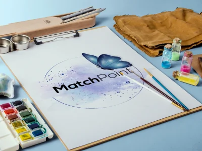 A fantastic floral feminine hand drawn watercolor logo