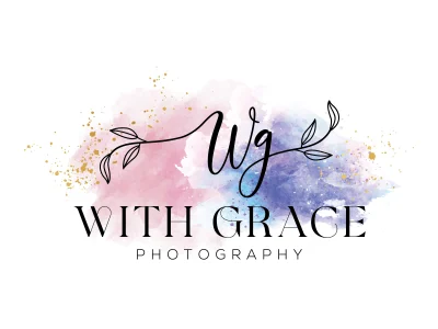Hand-drawn feminine watercolor and photography logo design