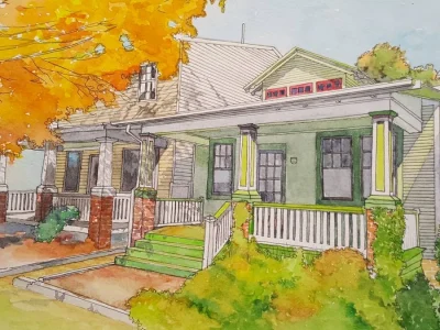 House or architectural illustration -  watercolor or digital painting