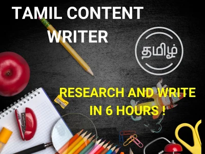 A research and Tamil content writing Translation(English to Tamil)