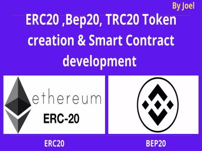 ERC20, Bep20, TRC20 token smart contract creation  on BSC, Ethereum network