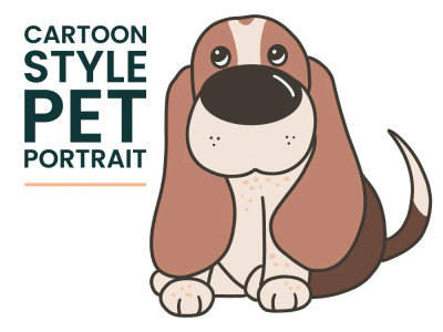 A cute cartoon style portrait of your pet
