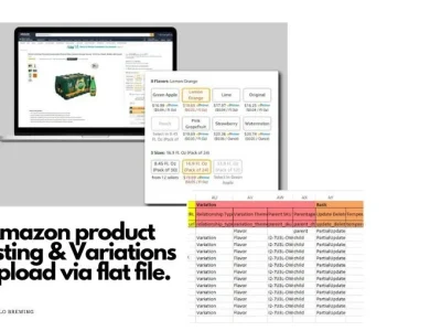 Amazon product listings & Parent Child Variations upload via flat file.