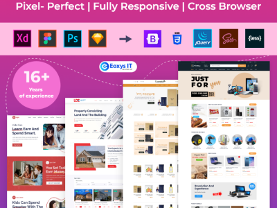 Responsive HTML/CSS/jquery developer, psd /XD/Figma to html5 bootstrap