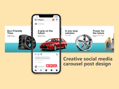 Creative carousel design for social media ad