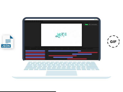 Animated gif, lottie json animation for web, mobile
