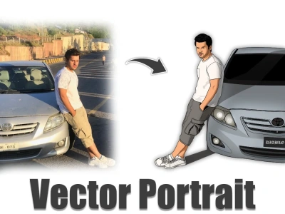 Vector art portrait, avatar, caricature illustration