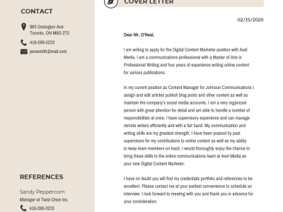 A fantastic cover letter tailored to your next job