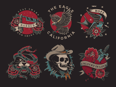 An amazing design with old school traditional tattoo style