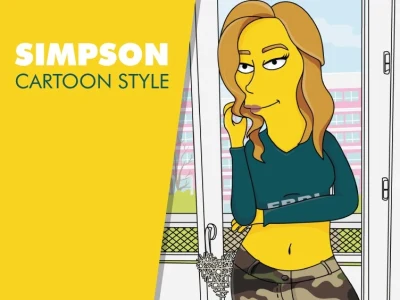 Custom caricature portrait in Simpson style. Fast turnaround time.