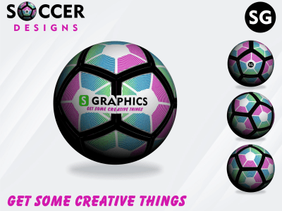SoccerBall, Football, Volleyball Design artwork 3d rendering for your brand