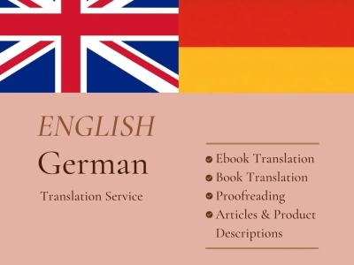 A translation of your eBook or book from German into English or vice versa