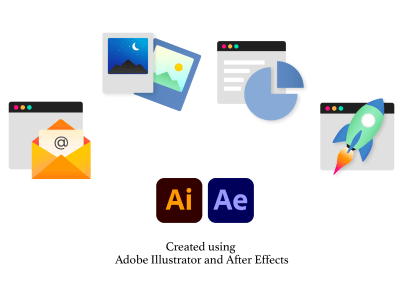 Animated design icons for your social media and website