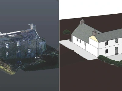 Revit BIM model from Point Cloud, RCP & Scan/ Matter port file.