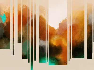 Fantastic digital abstract painting