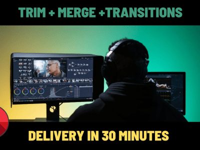 Video edit, merge, cut, trim, resize, add background music