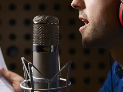 A deep, bassy voice with an authoritative inflection
