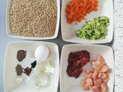 Balanced homemade dog food formulation