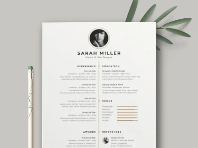 A professional resume design or CV design