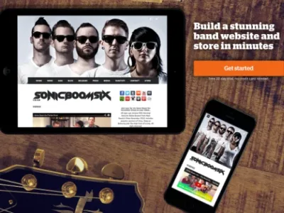 A bandzoogle landing page, bandzoogle website & bandzoogle music website