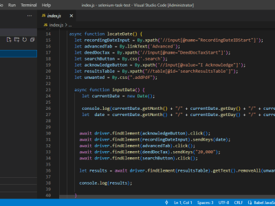 Node.js web scraping & automatization using Selenium