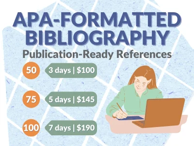 A publication-ready bibliography accurately formatted using APA style