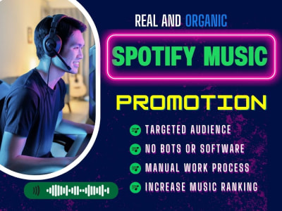Spotify music promotion organic followers, saving, listener, play, spotify