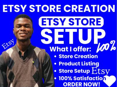 Etsy store creation, Etsy SEO, Etsy shop setup and Etsy product listing