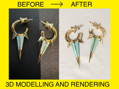 Photo-realistic Jewelry, Renderings from Sketches/Photo references