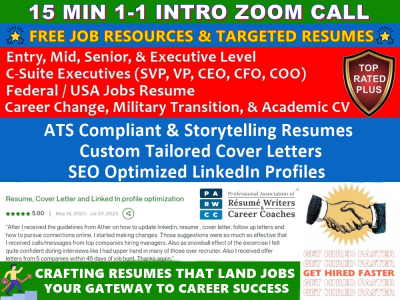 ATS & HR Friendly Resume/CV, Cover Letter, LinkedIn from Top Resume Writer