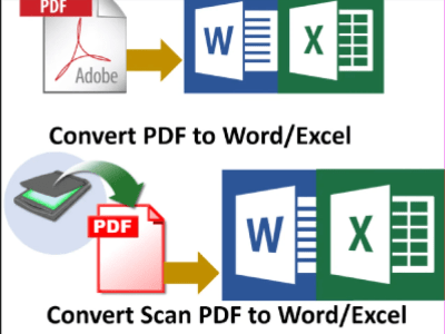 All type of Data Entry, PDF document to MS word/Excel Format