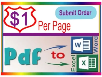 100% accurately Retyping, PDF to Word-Excel conversion works
