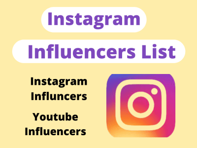 Instagram influencers list for influencer marketing