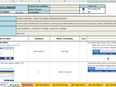 A clear instruction of Test Script/Case