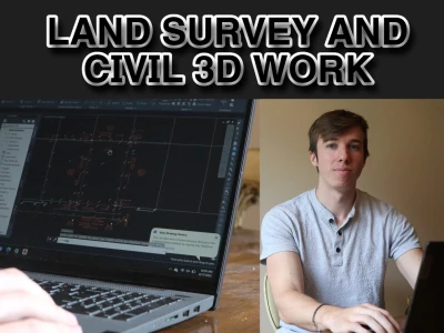 A fully drafted boundary topo survey made in autocad civil 3d