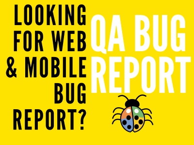A quick bug report of any website - QA Testing